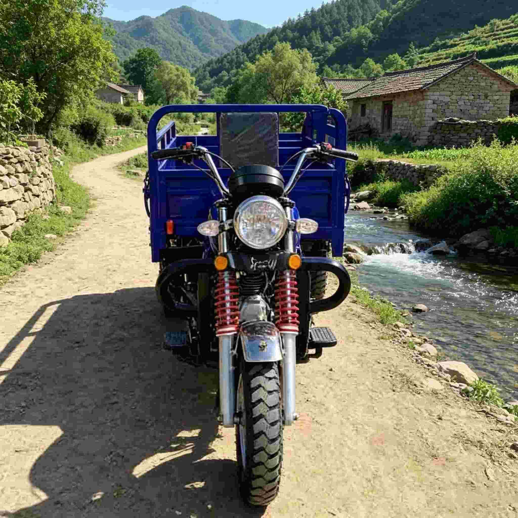 Self unloading petrol tricycle
