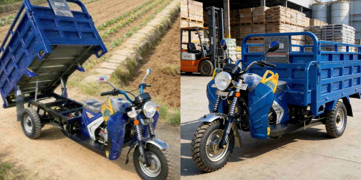 Triciclo ribaltabile a benzina per carichi pesanti
