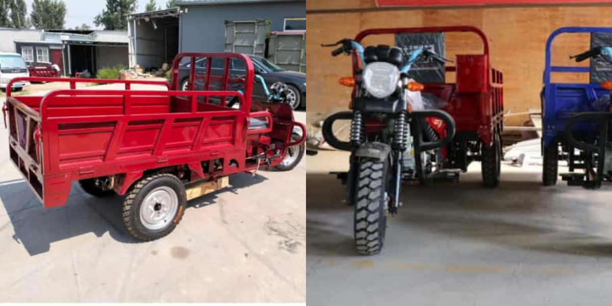 three wheel gasoline cargo tricycle
