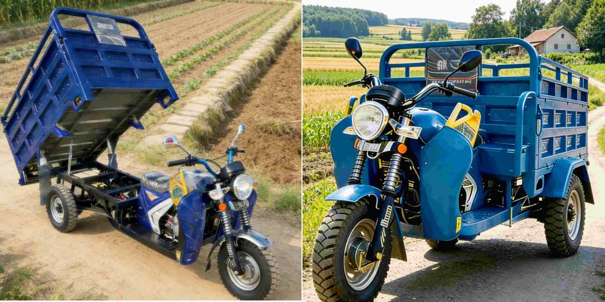 triciclo a benzina per la consegna dell'ultimo miglio