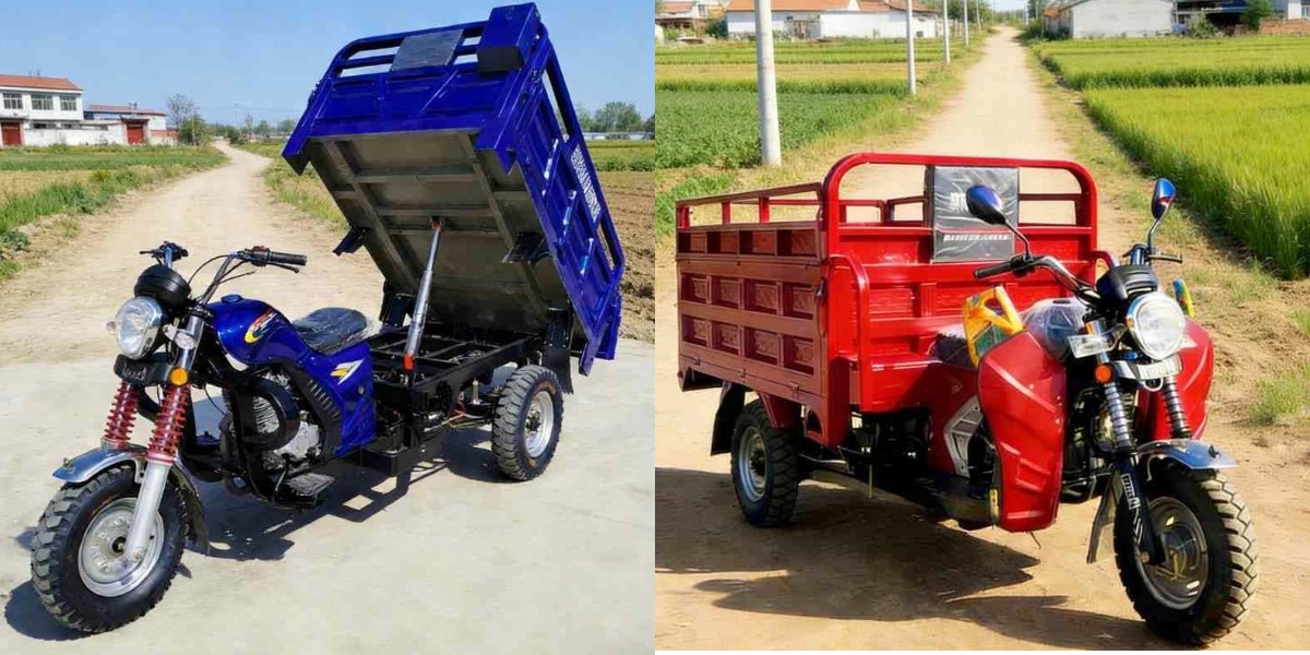 ガソリンエンジン搭載のオープンボディ貨物三輪車 ガソリンエンジン搭載のオープンボディ貨物三輪車