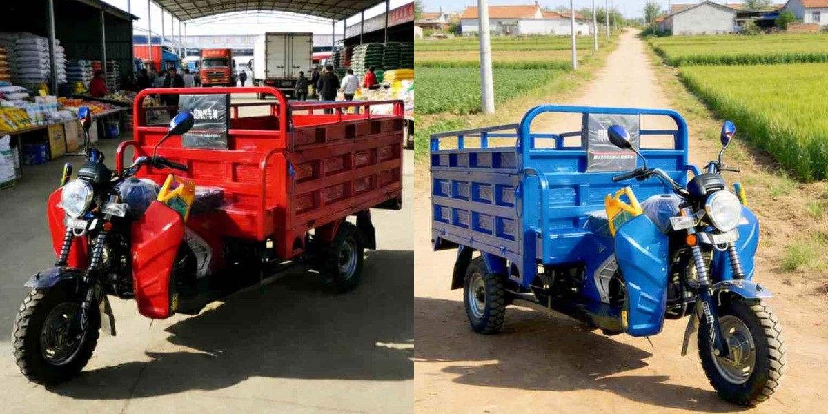 Gasoline motorized cargo tricycle