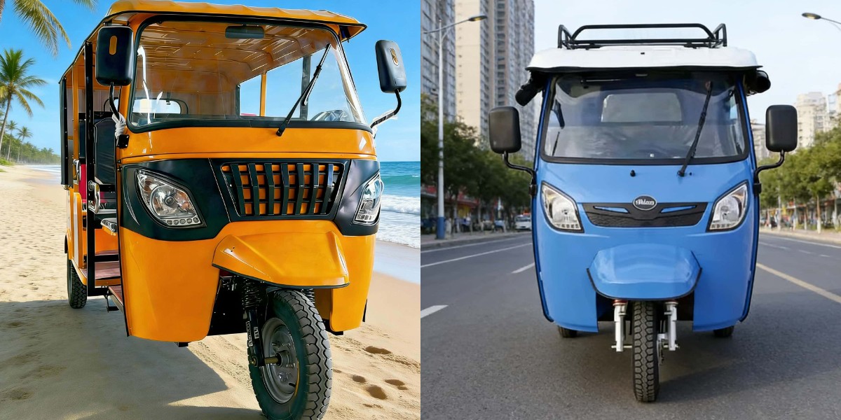 Pequeno tuk-tuk de carga para negócios