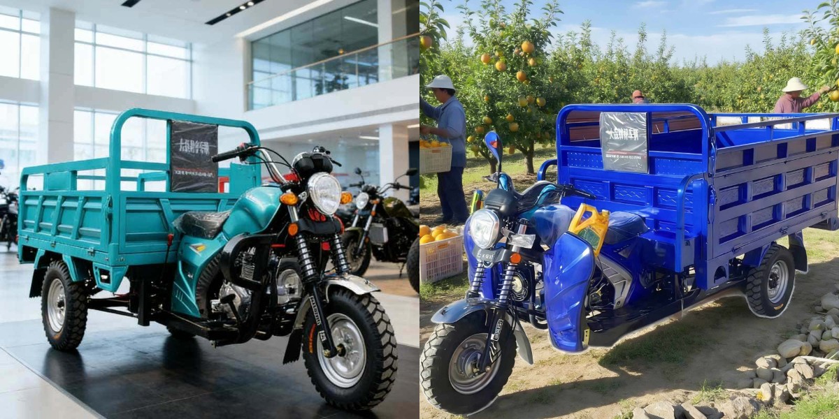 Triciclo ribaltabile a benzina per carichi pesanti
