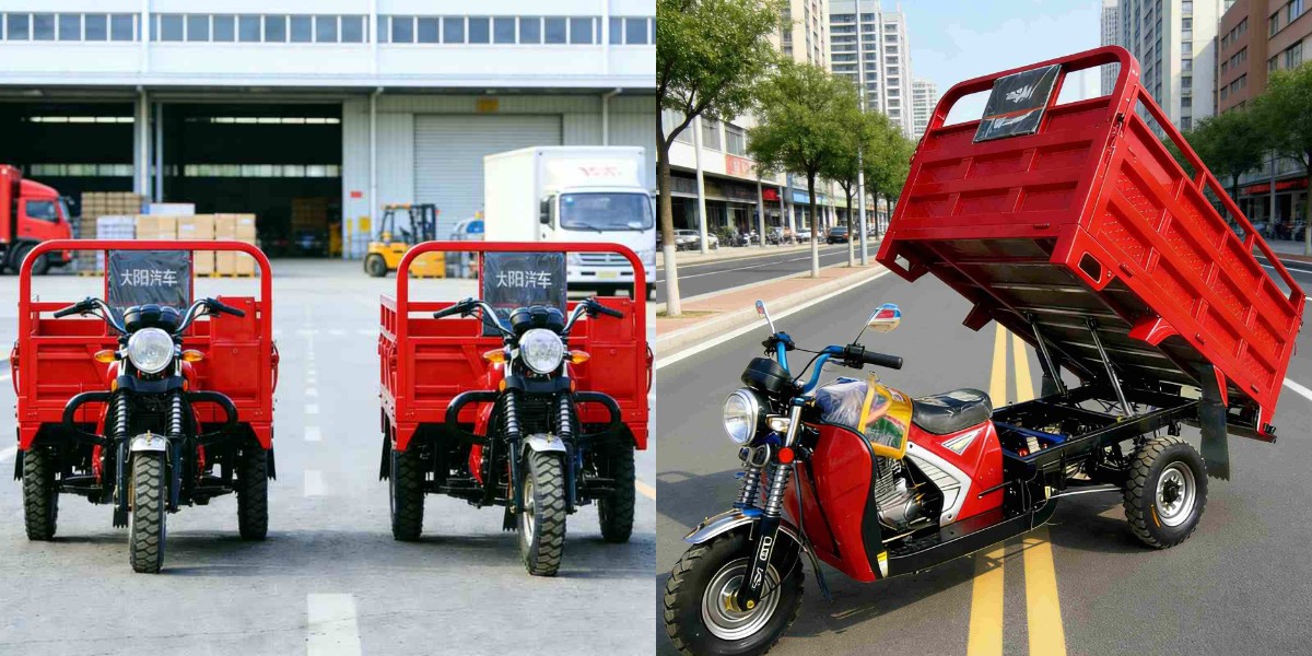 Durable petrol cargo tricycle for agriculture