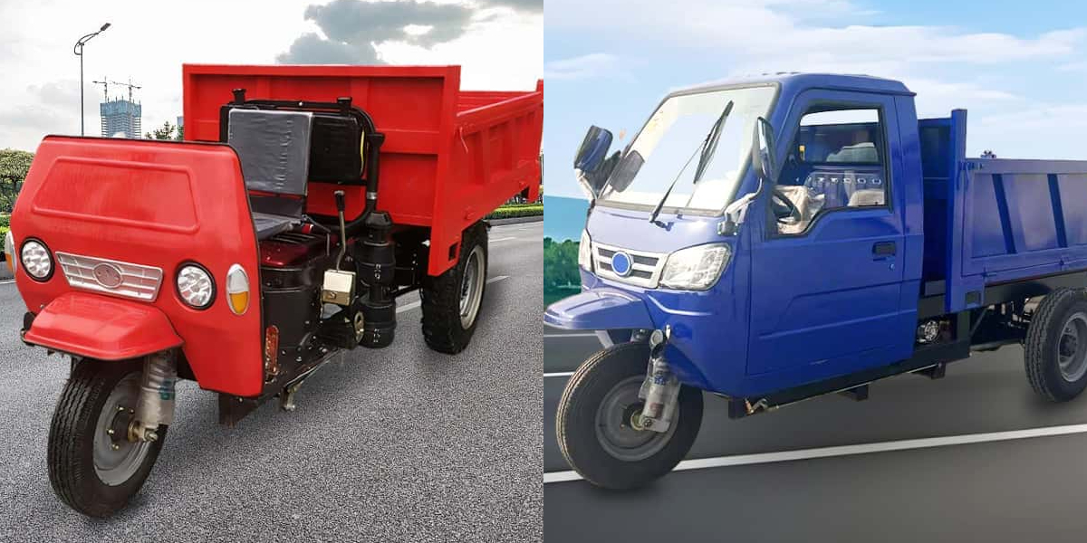 Triciclo diesel con cabina aperta