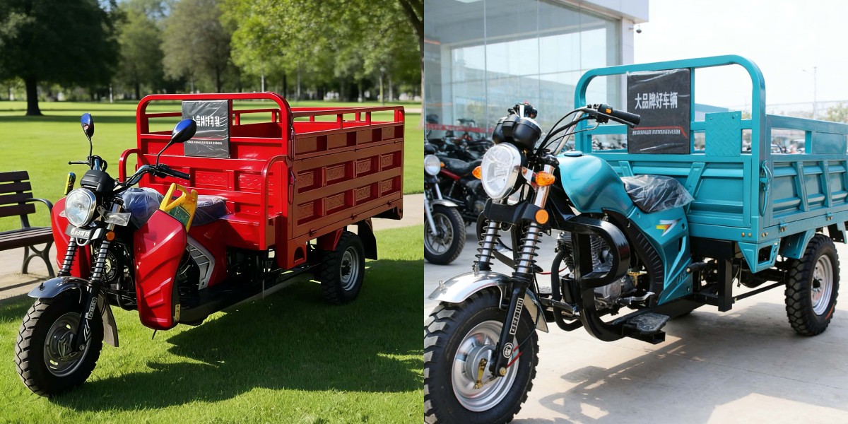 Gasoline motorized cargo tricycle