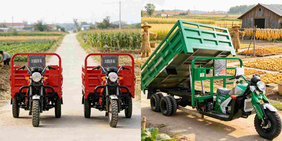 triciclo a benzina per la consegna dell'ultimo miglio