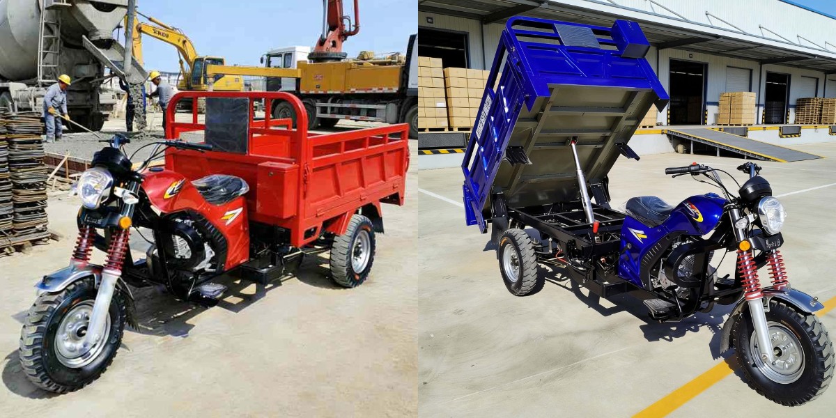 Gasoline motorized cargo tricycle