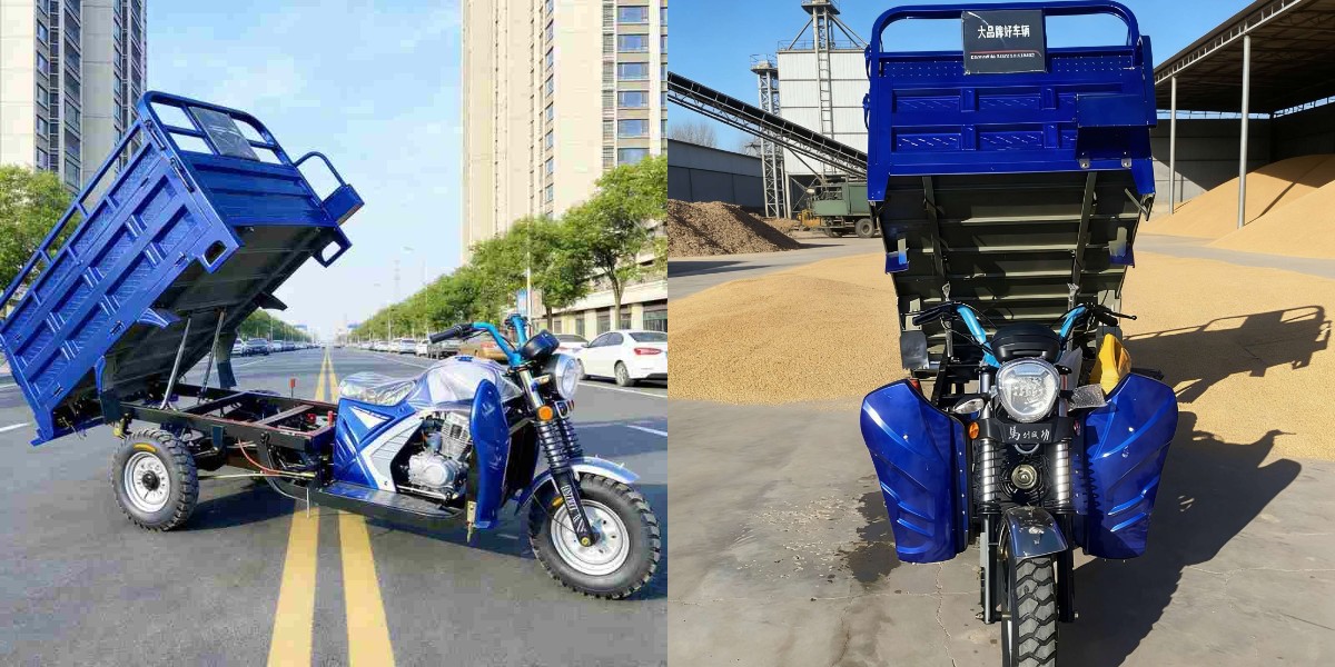 Трехколесный грузовой велосипед с бензиновым двигателем