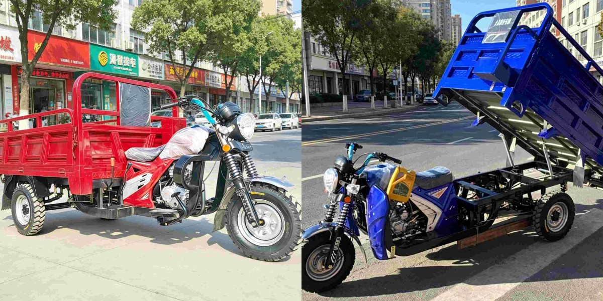 Durable petrol cargo tricycle for agriculture