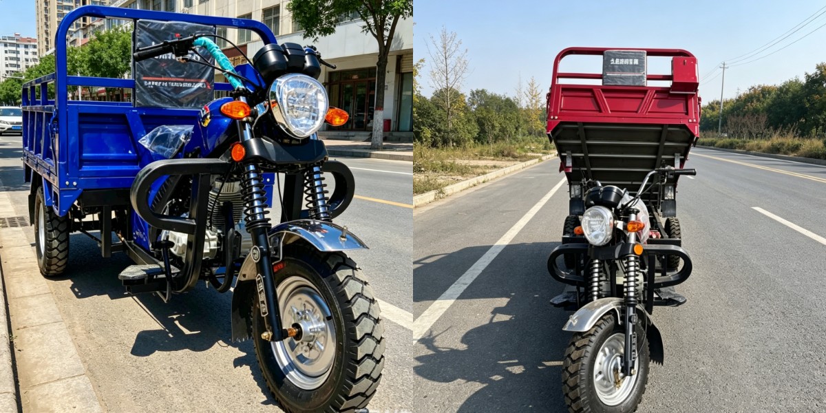 Triciclo per consegna di benzina nei campi