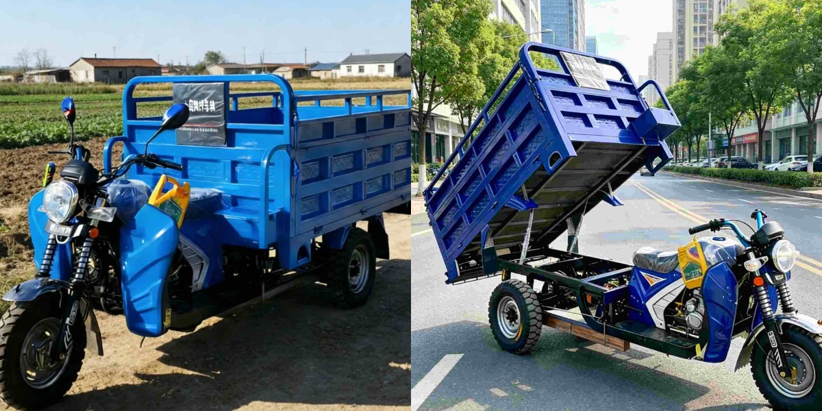 Pengiriman jarak terakhir menggunakan becak berbahan bakar bensin.